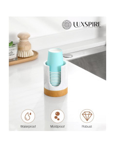 Dispensador de Vasos de Baño Luxspire 3oz Resina Mármol Blanco 2