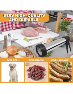 Kit embutidora salchichas Coolli 2 kg acero inoxidable 5 boquillas 2