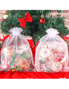 YunKo 50 Bolsas de Organza 15x23 cm Cierre de Cuerda 2