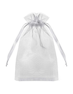 100 Bolsas de Organza Transparentes Blancas 10x15 cm