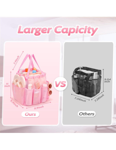 Caddy de Ducha Portátil Famichan Rosa 27,22 kg 8 Bolsillos