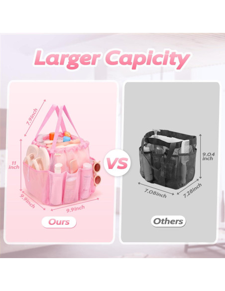 Caddy de Ducha Portátil Famichan Rosa 27,22 kg 8 Bolsillos