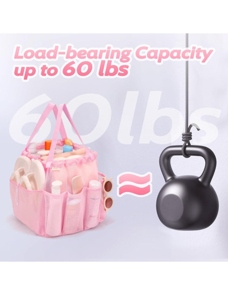 Caddy de Ducha Portátil Famichan Rosa 27,22 kg 8 Bolsillos