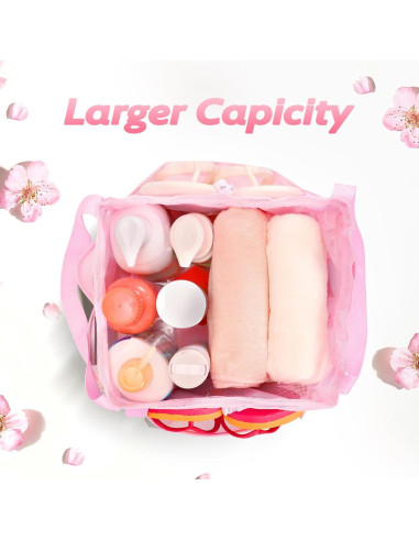 Caddy de Ducha Portátil Famichan Rosa 27,22 kg 8 Bolsillos