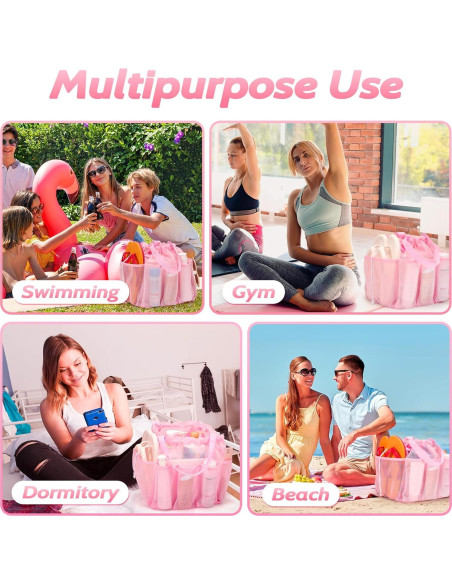 Caddy de Ducha Portátil Famichan Rosa 27,22 kg 8 Bolsillos