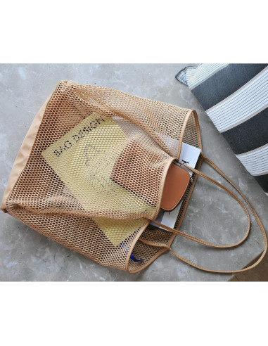 Bolsa de Playa de Malla Hoxis para Mujeres 43,94x39,88cm