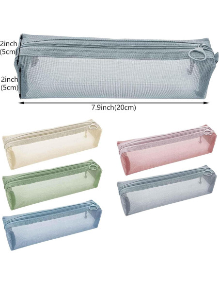 5 Piezas Bolsas de Malla con Cremallera Aswewamt 20 cm