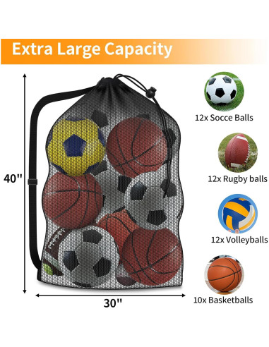 Bolsa de Balones Hoiny Extra Grande 101,6x76,2 cm Malla