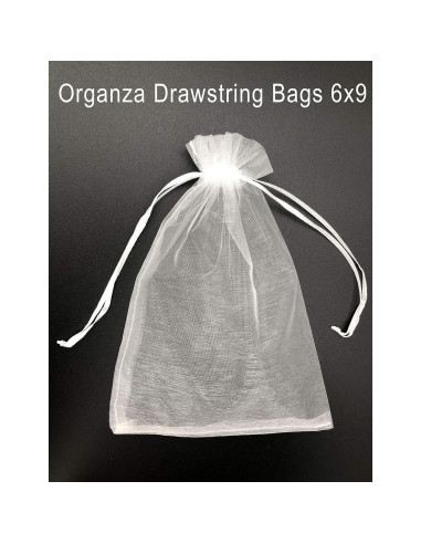 100 Bolsas de Regalo de Organza Blanca 17x23 cm para Joyería