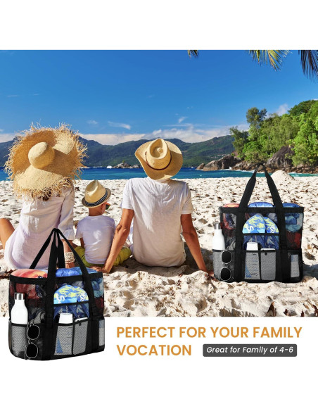 Bolsa de Playa Grande Tavaleu con Bolsillos Multifuncionales Bolsa de Playa Grande Tavaleu con Bolsillos Multifuncionales