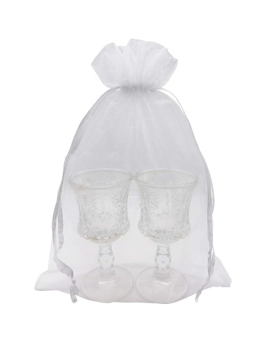 100 Bolsas de Regalo de Organza Blanca 17x23 cm para Joyería
