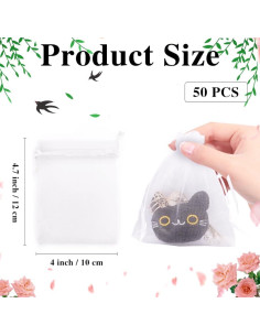Bolsas de Organza Transparentes Tauywolci 50pcs 10x12cm 2
