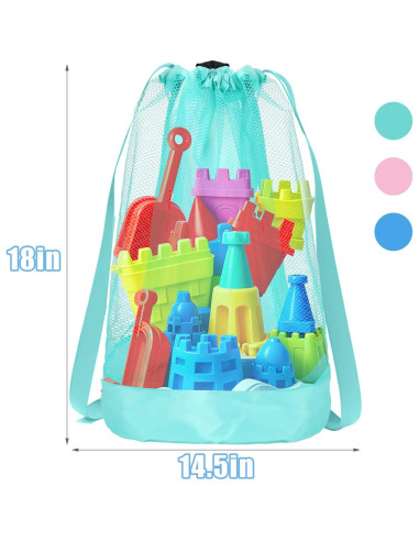 Bolsa de Juguetes de Playa Vodolo 3pcs Malla Secado Rápido