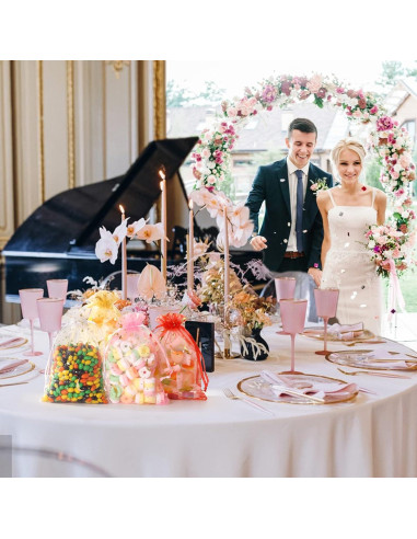 100 Bolsas de Organza Luna y Estrella Hopttreely 10x15 cm