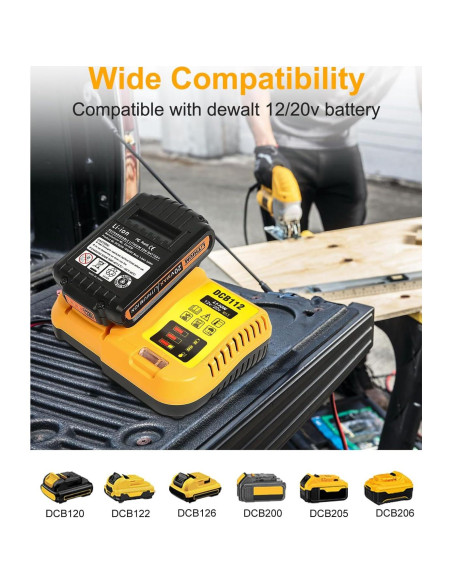 Pack 2 Baterías 20V 3.0Ah Dewalt + Cargador DCB112 Pack 2 Baterías 20V 3.0Ah Dewalt + Cargador DCB112