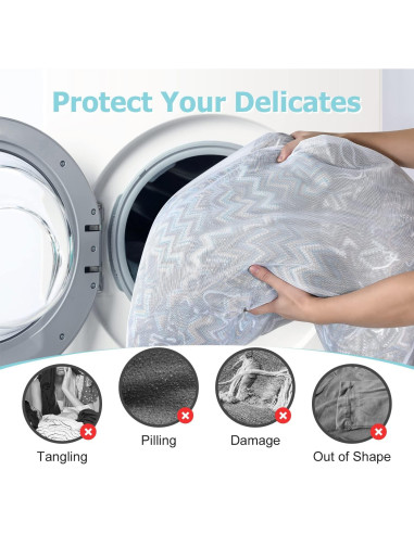 Bolsa de Lavandería de Malla OTraki Grande 60x81 cm 2 Piezas