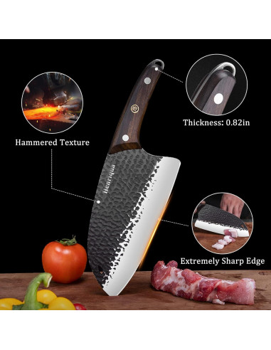 Cuchillo de Hacha de Carne Henriqua 20 cm Acero Inoxidable