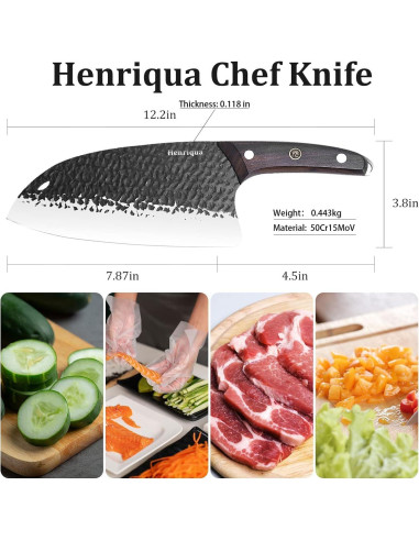 Cuchillo de Hacha de Carne Henriqua 20 cm Acero Inoxidable