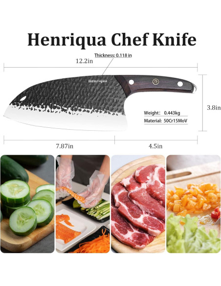 Cuchillo de Hacha de Carne Henriqua 20 cm Acero Inoxidable