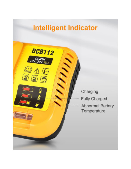 Pack 2 Baterías 20V 3.0Ah Dewalt + Cargador DCB112 Pack 2 Baterías 20V 3.0Ah Dewalt + Cargador DCB112