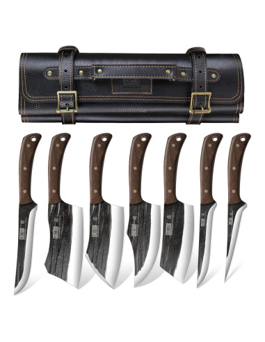 Juego de cuchillos de carnicero HOSHANHO 8 piezas acero inoxidable