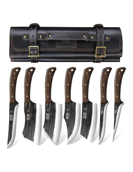 Juego de cuchillos de carnicero HOSHANHO 8 piezas acero inoxidable