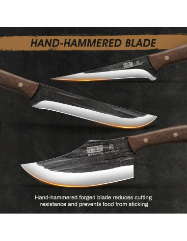Juego de cuchillos de carnicero HOSHANHO 8 piezas acero inoxidable