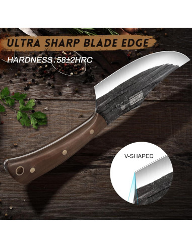 Juego de cuchillos de carnicero HOSHANHO 8 piezas acero inoxidable