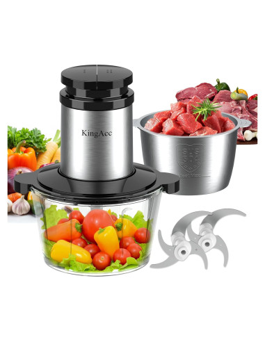 Procesador de Alimentos KingAcc 500W con 2 Cuencos de 8L