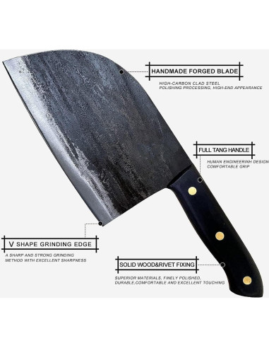 Cuchillo de Chef Freelander 29 cm Acero Alto Carbono Forjado