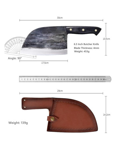 Cuchillo de Chef Freelander 29 cm Acero Alto Carbono Forjado