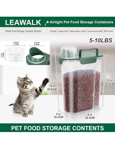 Contenedor de Almacenamiento para Comida de Mascotas 5L LEAWALK