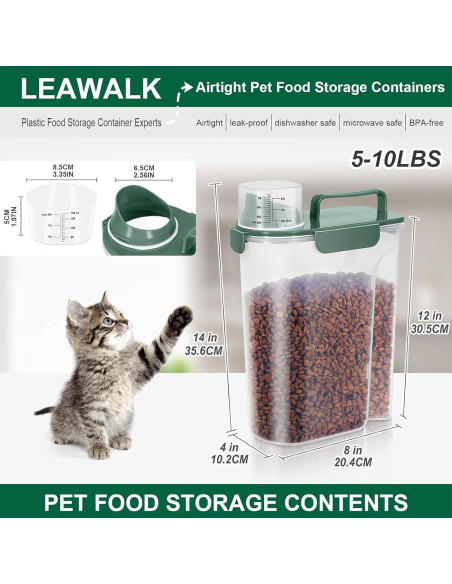 Contenedor de Almacenamiento para Comida de Mascotas 5L LEAWALK