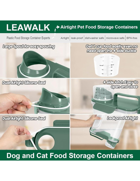 Contenedor de Almacenamiento para Comida de Mascotas 5L LEAWALK