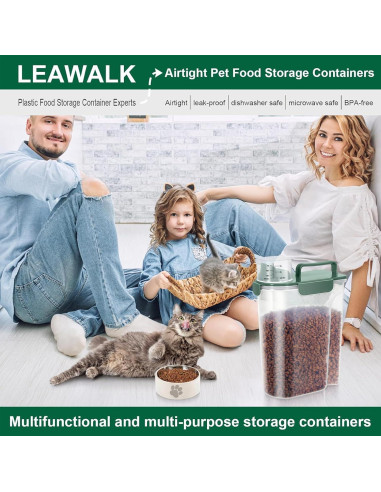 Contenedor de Almacenamiento para Comida de Mascotas 5L LEAWALK