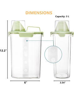 DEAYOU Contenedor Hermético 3L para Comida de Mascotas 2
