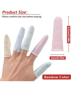 100 Protectores de Dedos de Algodón EORTA - Color Aleatorio 2