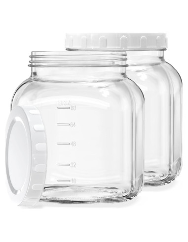Paquete de 2 Tarros de Vidrio Mason 3,02 L con Tapa