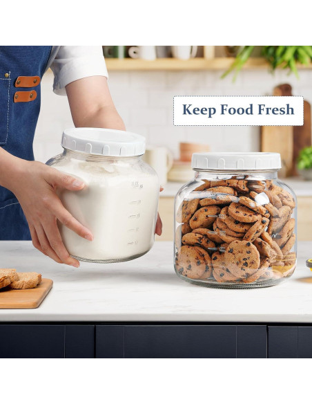 Paquete de 2 Tarros de Vidrio Mason 3,02 L con Tapa