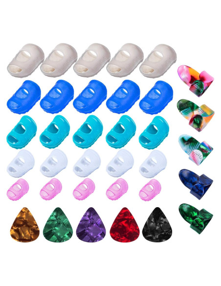 35 Piezas Protectores de Dedo de Silicona para Guitarra