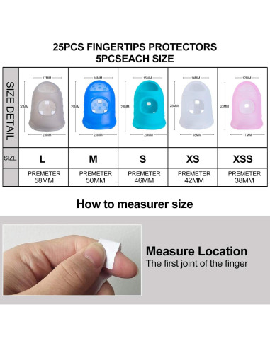 35 Piezas Protectores de Dedo de Silicona para Guitarra