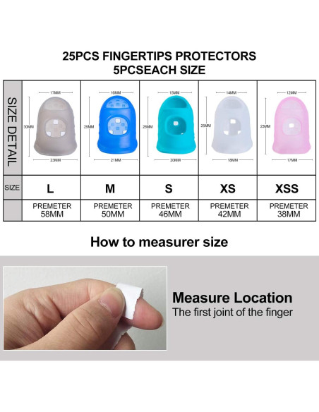 35 Piezas Protectores de Dedo de Silicona para Guitarra