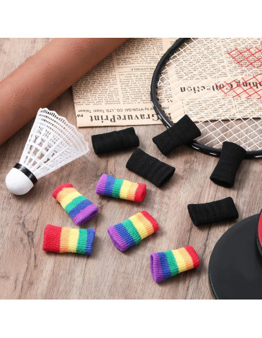 20 Protectores de Dedos Elásticos EupHHonycs - 10 Negros y 10 Arcoíris