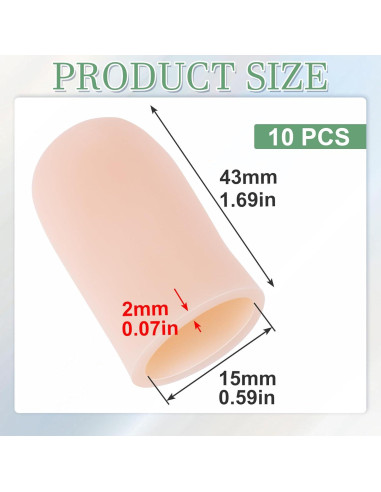 10 Fundas de Gel para Dedos HINZIC - Protector Silicona