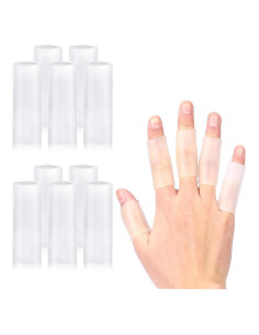 10 Protectores de Dedos de Silicona Transparente Salbsever