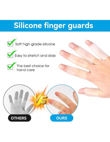 10 Protectores de Dedos de Silicona Transparente Salbsever