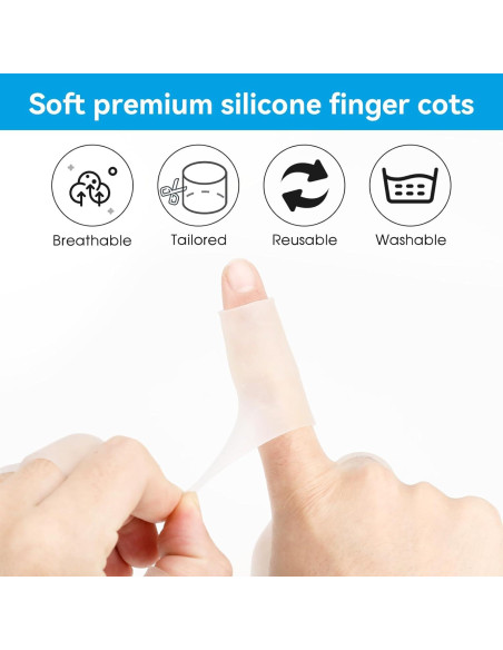 10 Protectores de Dedos de Silicona Transparente Salbsever