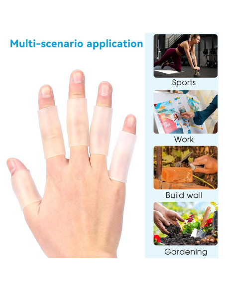 10 Protectores de Dedos de Silicona Transparente Salbsever