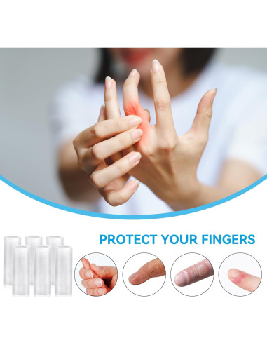 10 Protectores de Dedos de Silicona Transparente Salbsever