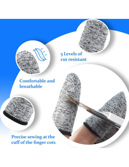 20 Protectores de Dedos Resistentes a Cortes Honoson